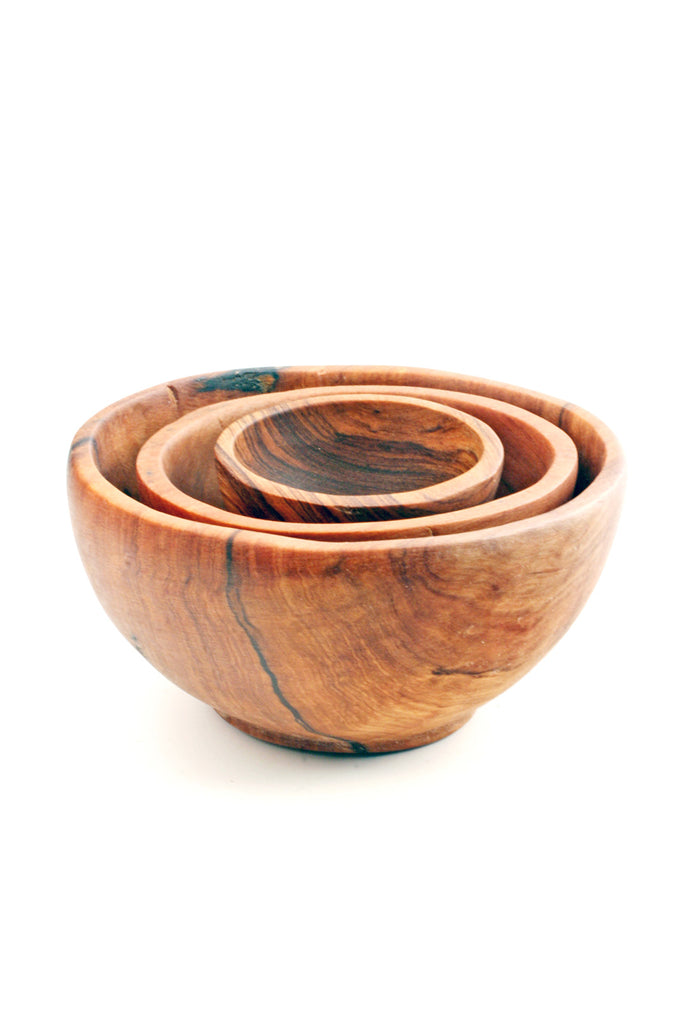 Trio Olive Wood Condiment Bowl