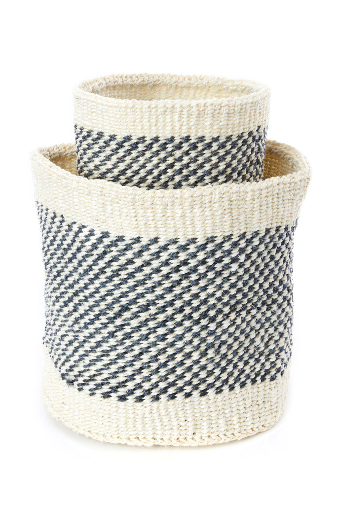 Sisal fibre African planter and storage baskets set