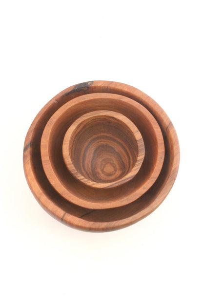 Trio Olive Wood Condiment Bowl