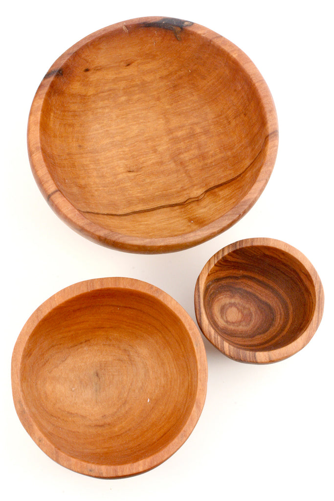 Trio Olive Wood Condiment Bowl