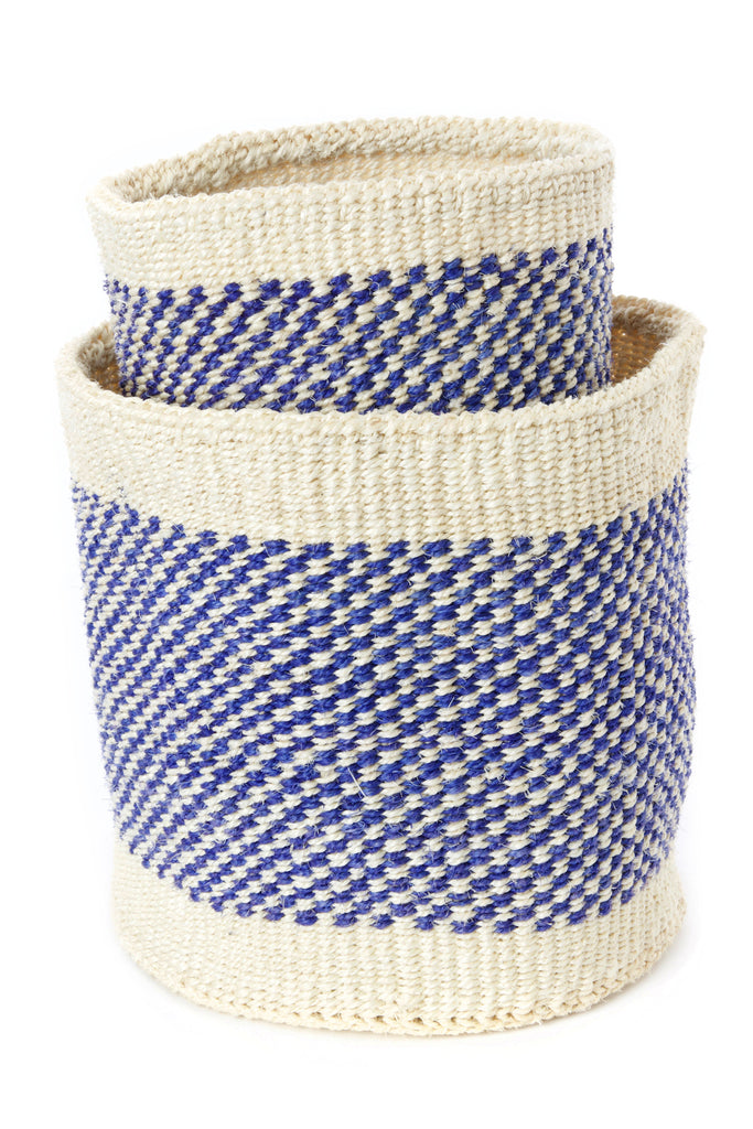 Sisal fibre African planter and storage baskets set