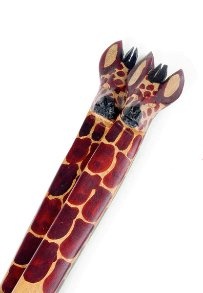 Mahogany Giraffe Salad Servers