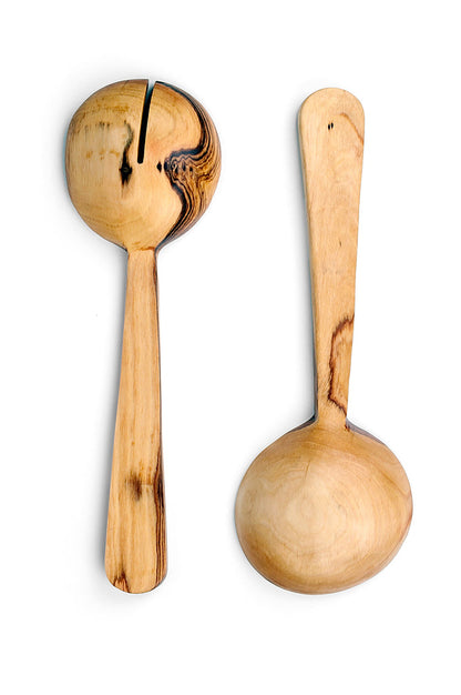 Olive Wood and Bone Pendulum Salad Servers