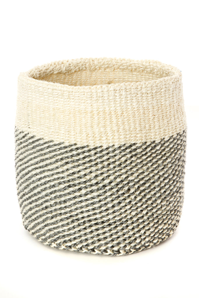 Set of sisal nesting African storage and planter baskets