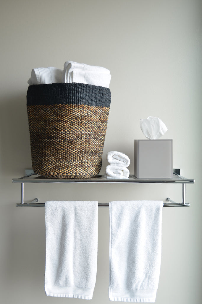 Natural sisal and Fibre African floor storage baskets