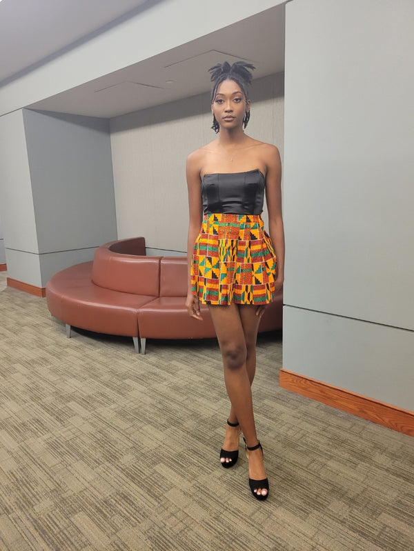 African mini kente skirt also summer wear