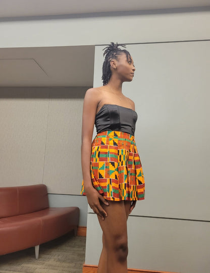 African mini kente skirt also summer wear