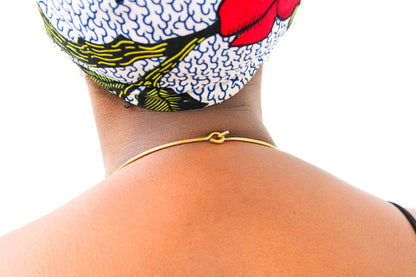 African brass statement pendant necklace