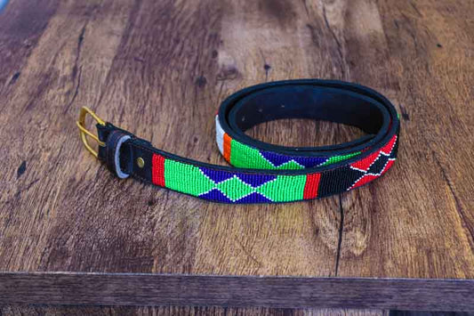 Leather beaded belt, Maasai Beaded leather Belt, Leather Belt