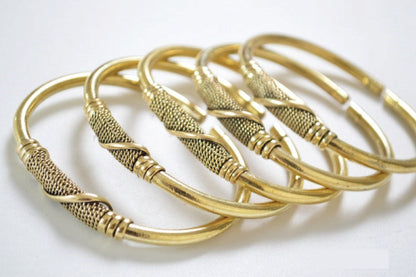 Golden African brass bracelets / brass bangles , African bangles