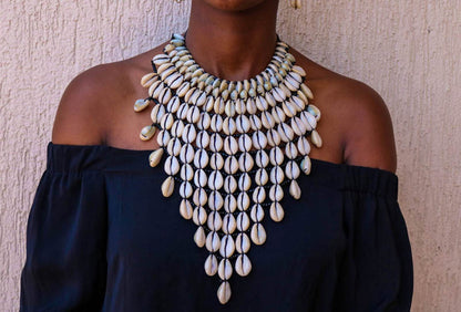 African Cowrie Shell long Necklace