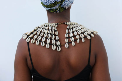 African Cowrie Shell long Necklace