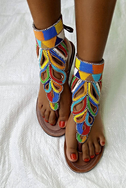 African maasai sandals, kenyan gladiator and summer sandals