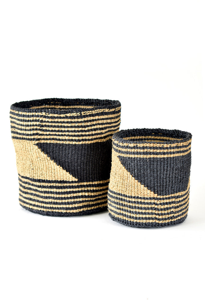 Sisal African planter and storage baskets set