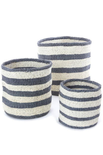 Sisal African planter and storage baskets set