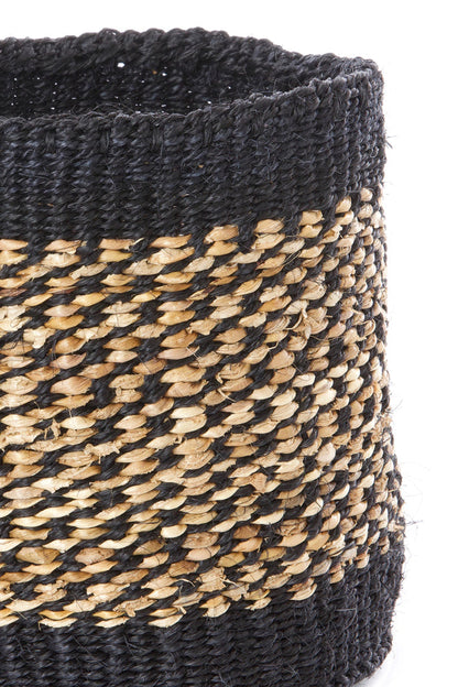 Set of 3 Sisal and Banana Fiber Storage and Planter African basket