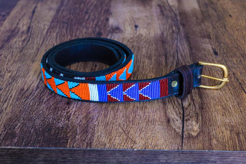 African Leather beaded belt, Maasai Beaded leather Belt, Leather Belt