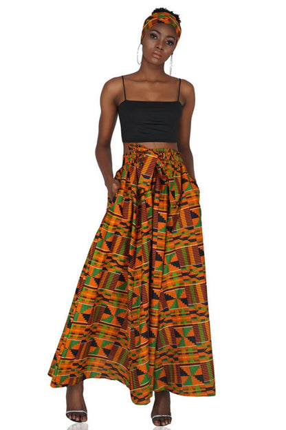 Maxi African Kente and Kintengi long skirt