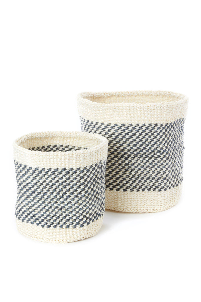 Sisal fibre African planter and storage baskets set