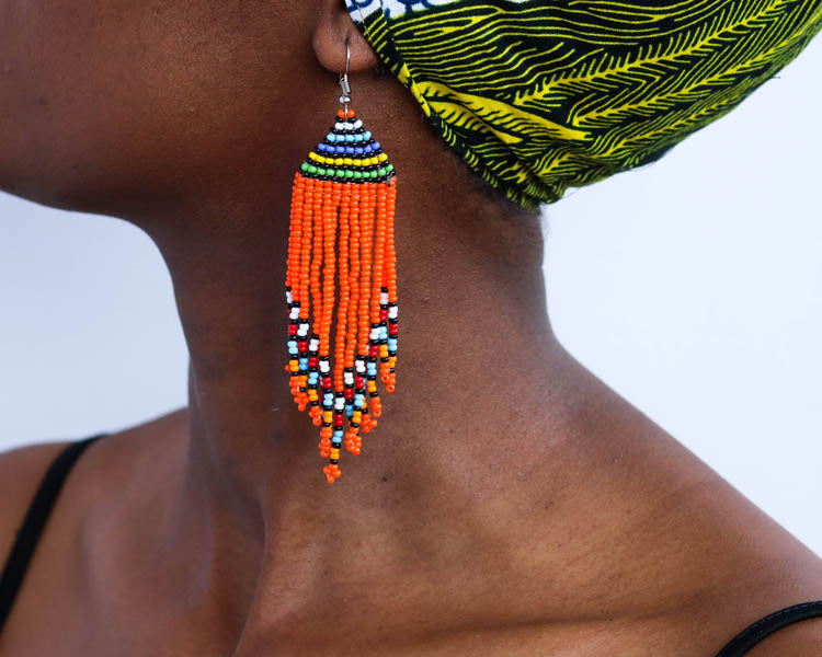 Beaded African Maasai earrings