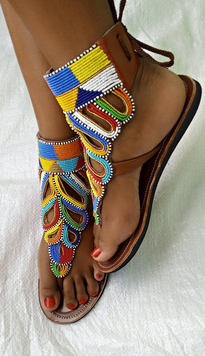 African maasai sandals, kenyan gladiator and summer sandals