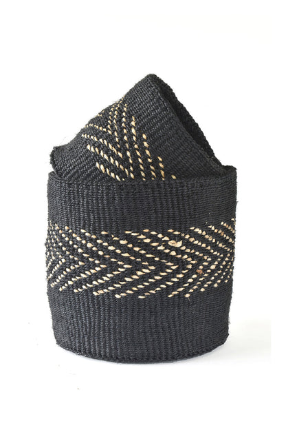 Black Sisal African planter and storage baskets