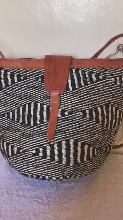 Sisal woven African bag, African Kikuyu crossbody bag and beach bag