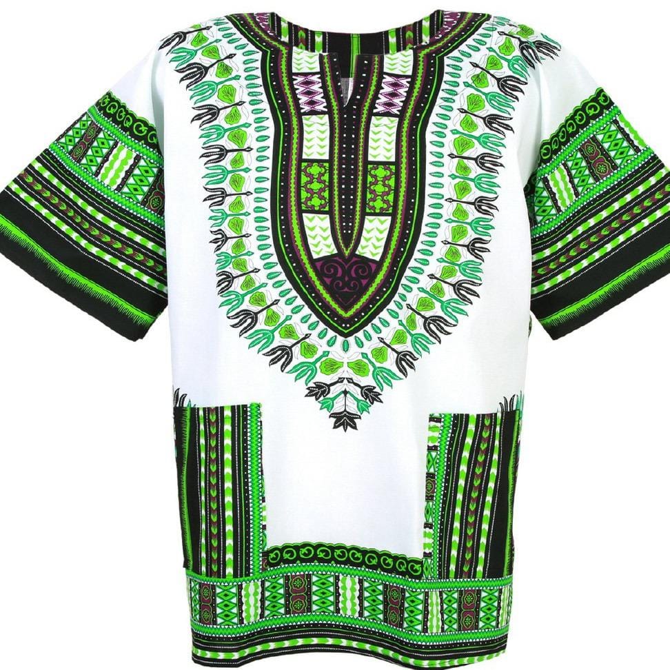 green white African dashiki wear - Acts Africa