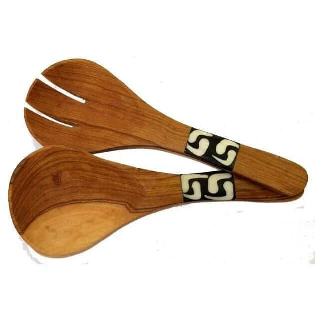 Mini Olive Wooden African Salad Serving Set - Acts Africa