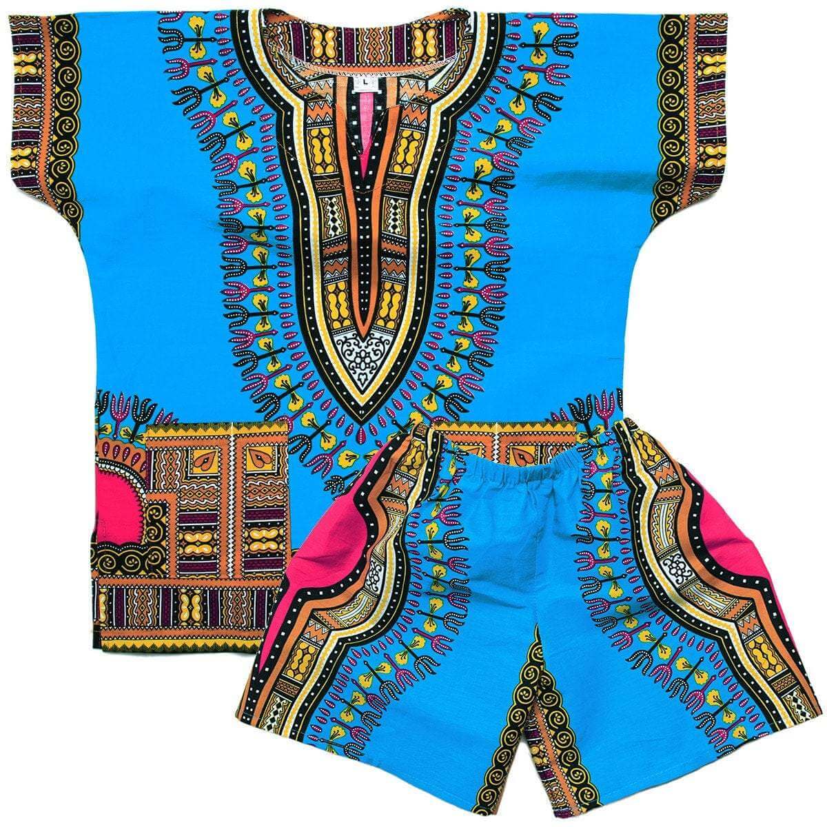 blue dashiki children suit - Acts Africa