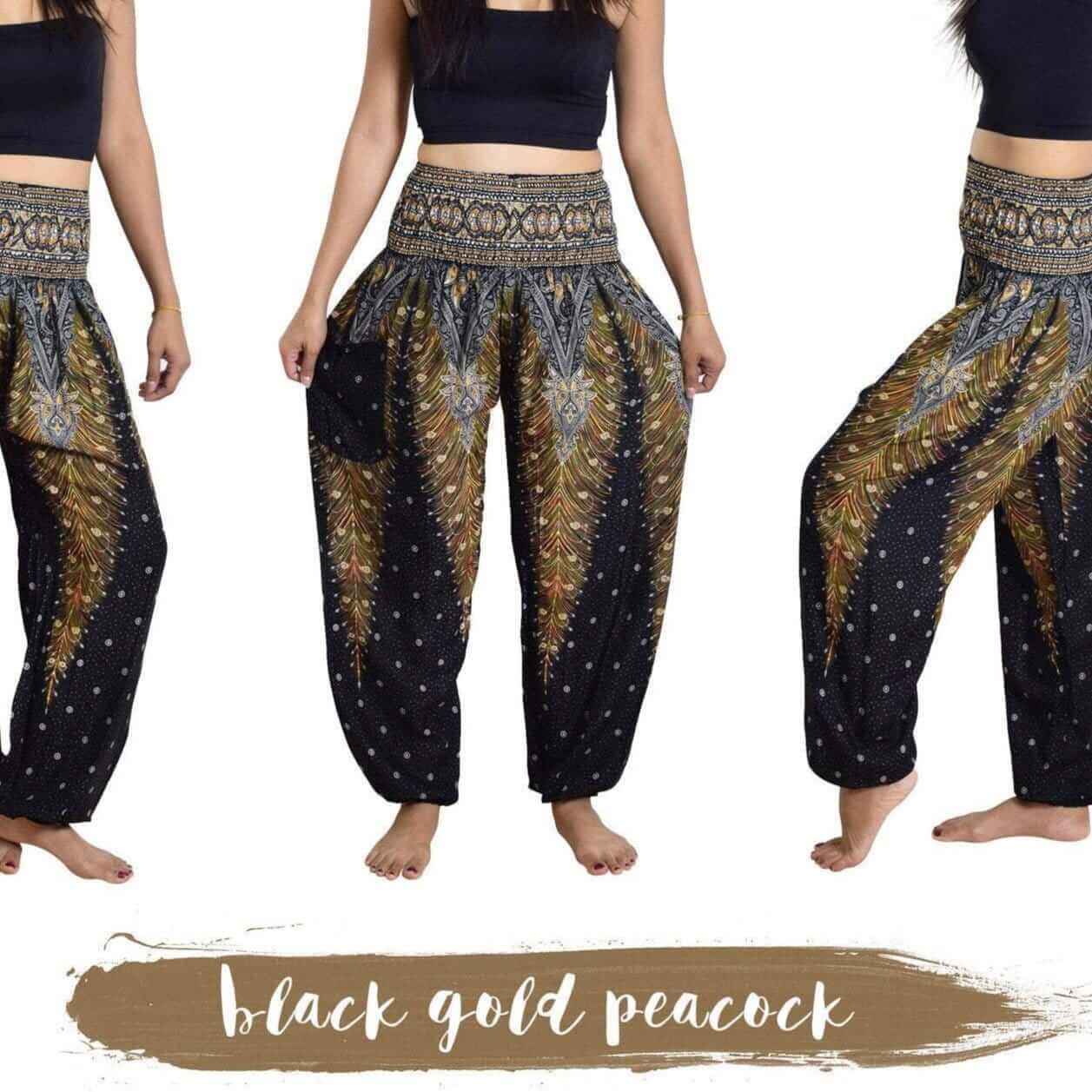 Rayon High  Waist Peacock pants, African Tradition Boho Summer Pant - Acts Africa