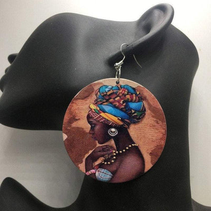 African wood earring - Acts Africa